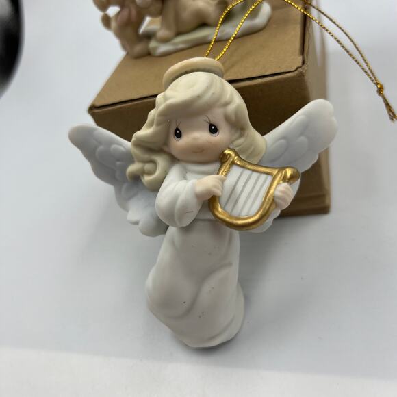 Vintage Precious Moments Enesco 1997 Ornaments Puppy Sled Christmas Angel - Picture 11 of 11